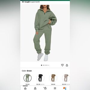 Automet Green Women's Sweatsuit Set, size S